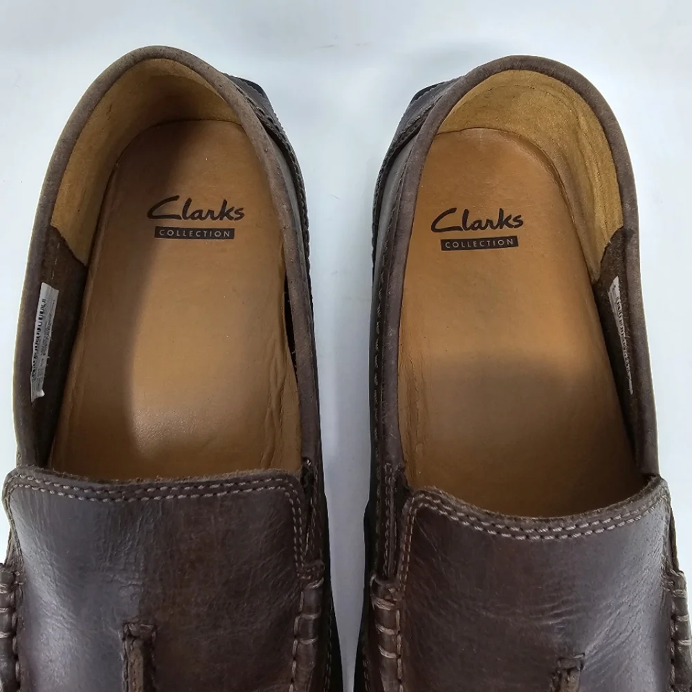 Clarks Ashmont Race Driving‎ Loafers Mens Size 10.5 Brown Leather Shoes Moccasin